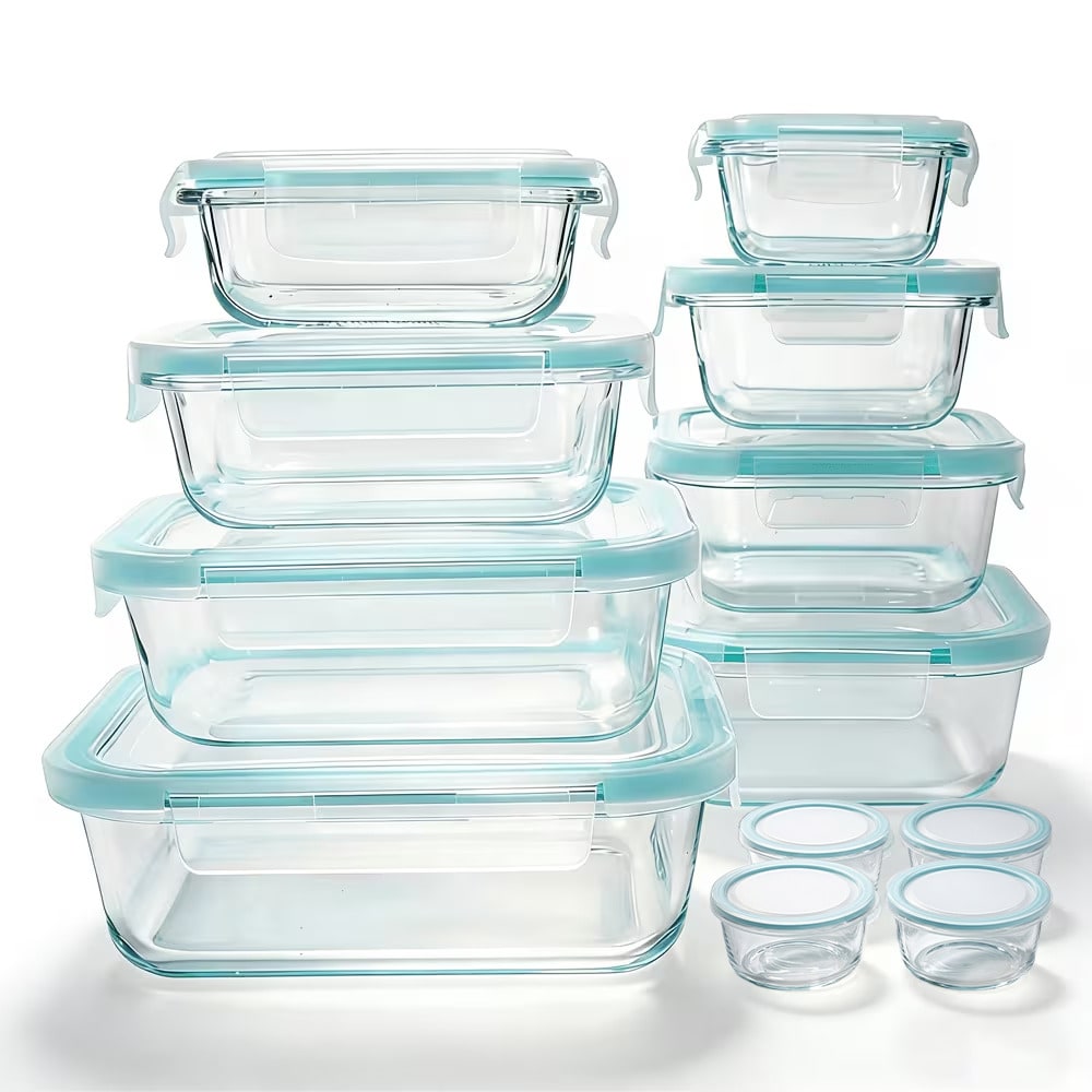 Meal Prep Kit - Glass Food Storage Containers Modern Sleek