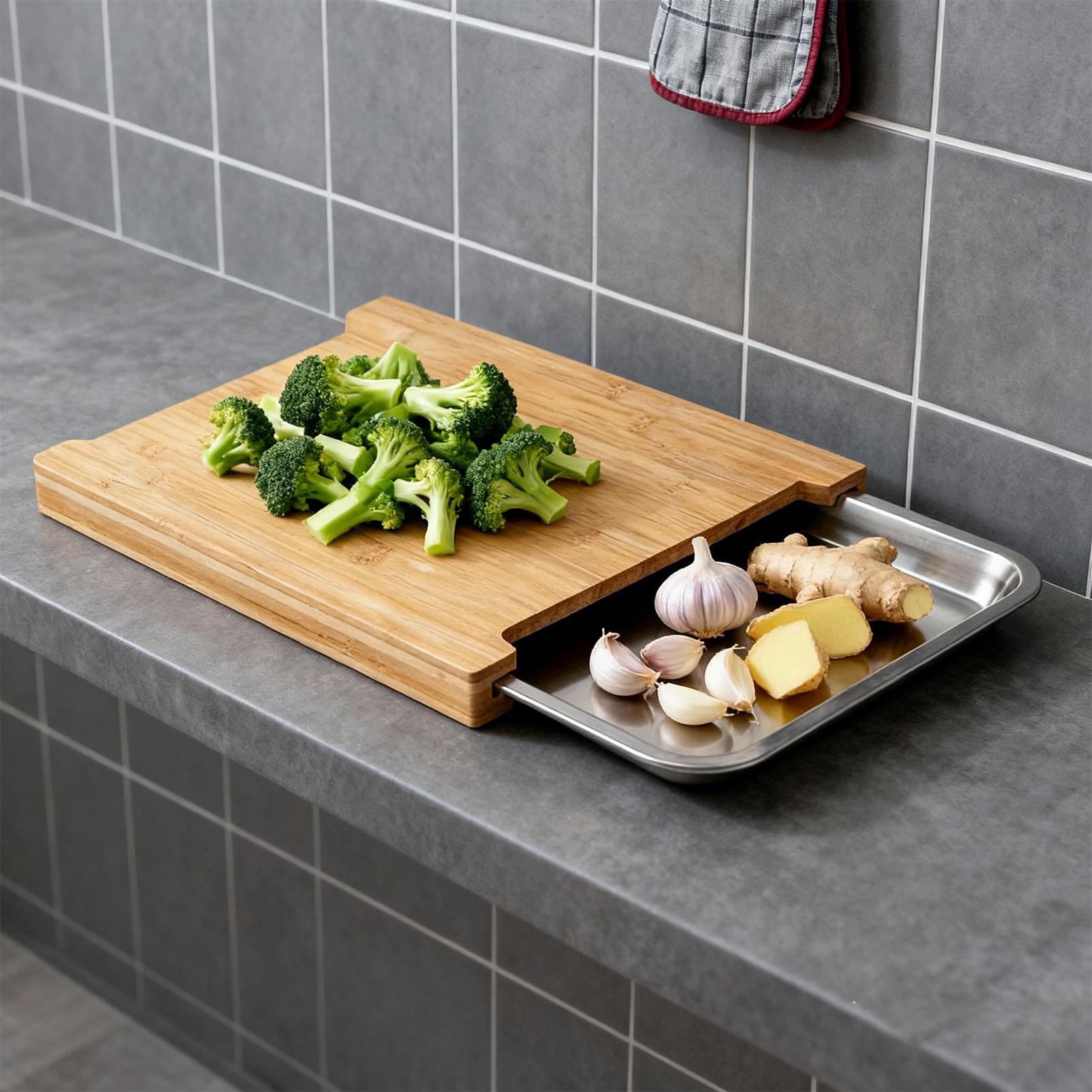 Meal Prep Food - Wooden Cutting Board Non-Slip Food Prep