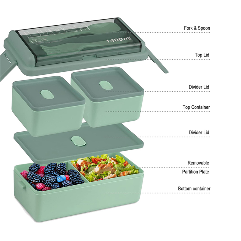 Meal Prep Kit - ABXF-2X Bento Box Kit, 47.35OZ Bento