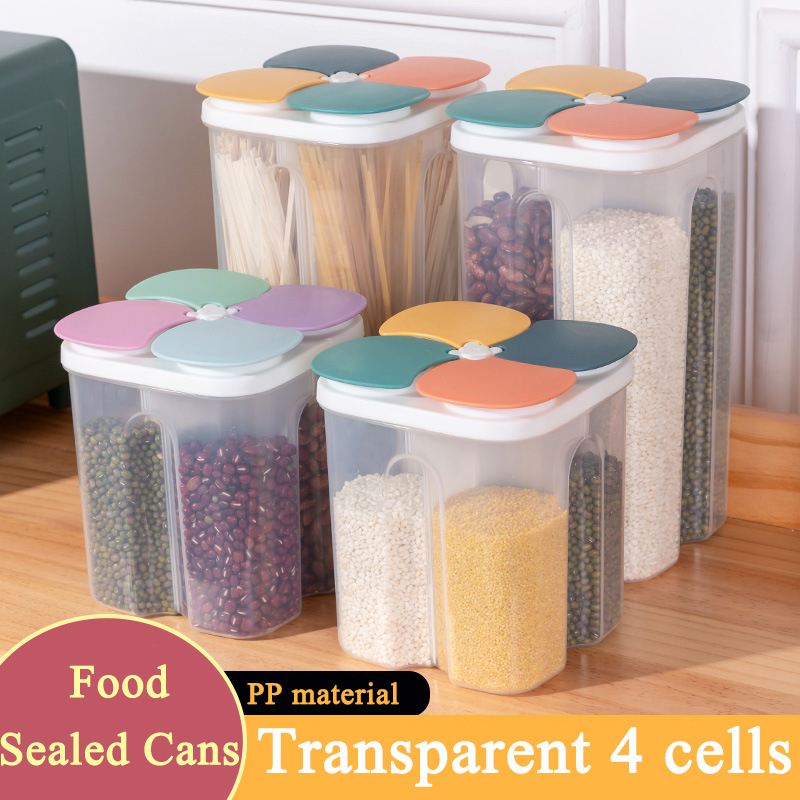 Meal Prep Jar - Kitchen Cereals Storage Box Plastic 4