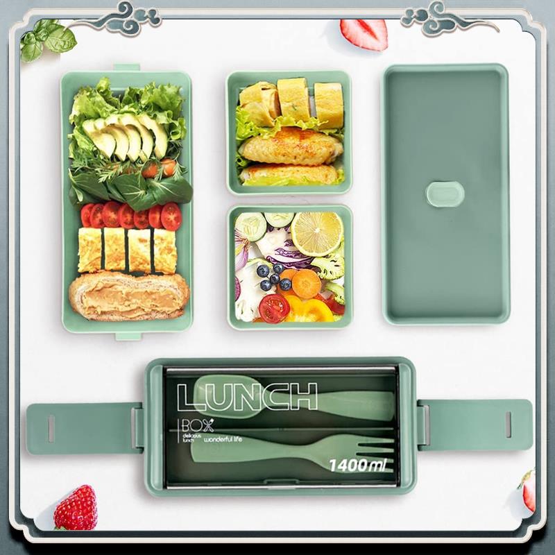 Meal Prep Kit - Durable Bento Box Kit, 47.35OZ Bento