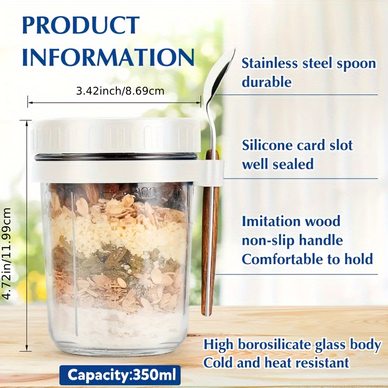 1pc/2pcs Glass Oatmeal Cup, Ov - Meal Prep Jar recension och pris