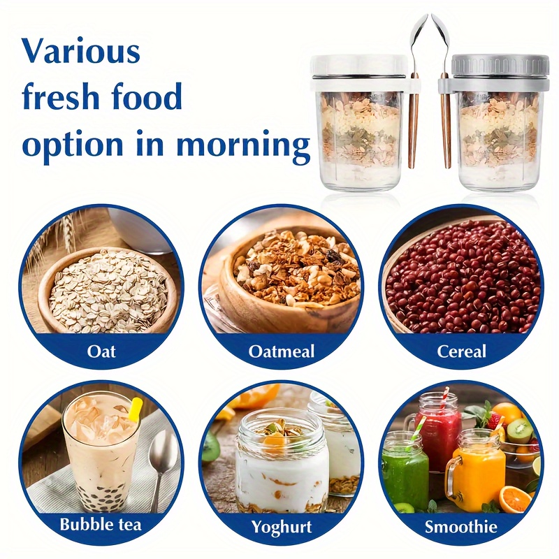 1pc/2pcs Glass Oatmeal Cup, Ov - Meal Prep Jar recension och pris