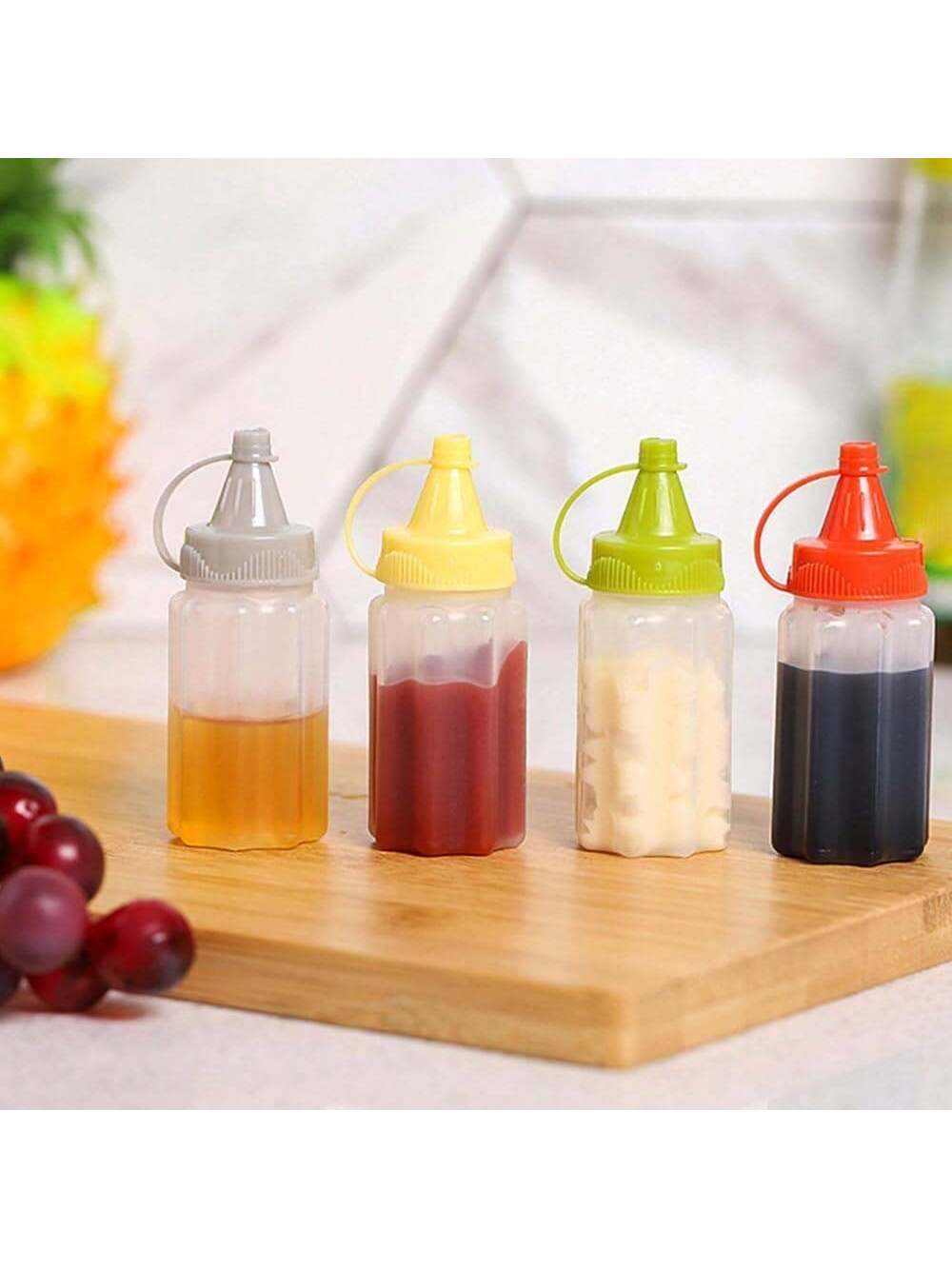 2/4/6Pcs Portable PP Sauce Squ - Herb Keeper Bottle recension och pris