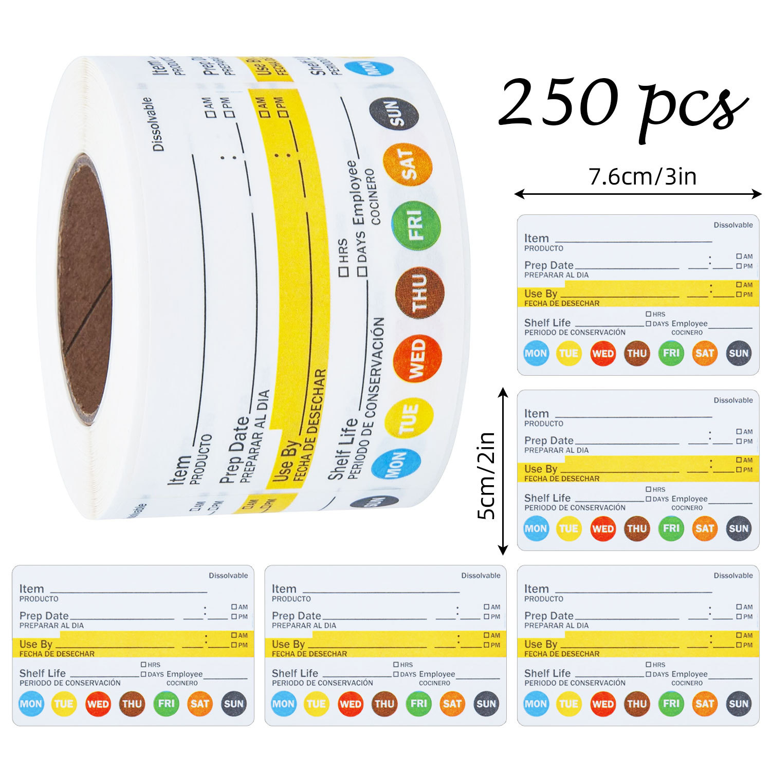 250Pcs/Roll Food Date Labels W - Meal Prep Jar recension och pris