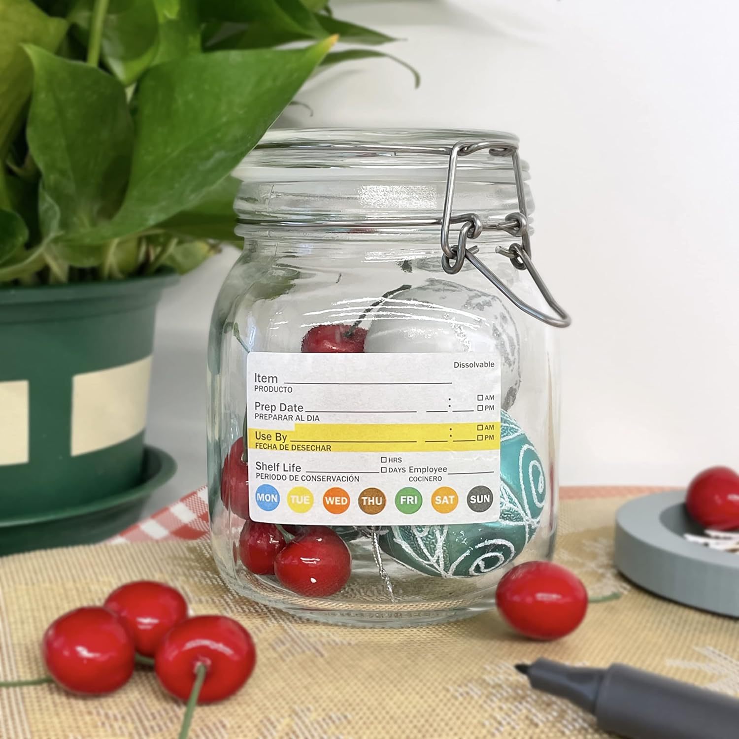 250Pcs/Roll Food Date Labels W - Meal Prep Jar recension och pris