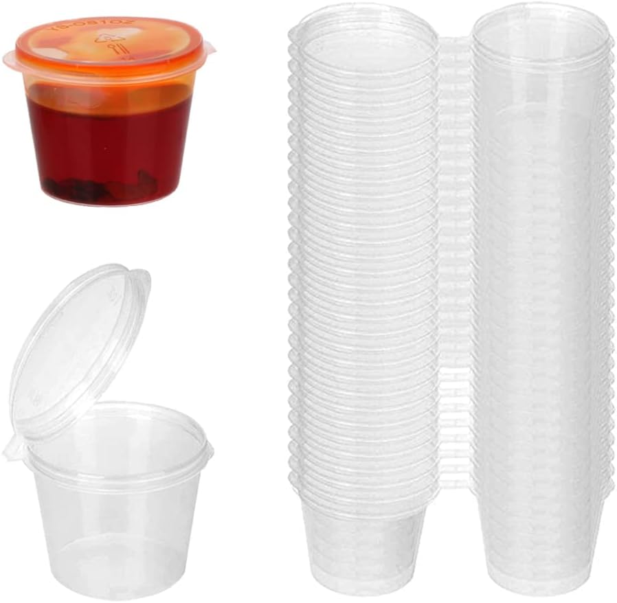 Disposable Clear Plastic Sauce - Meal Prep Jar recension och pris