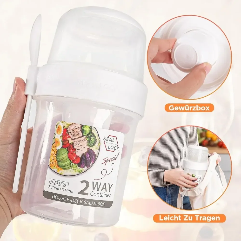 Salad Cup Breakfast Cups Porta - Meal Prep Yogurt recension och pris
