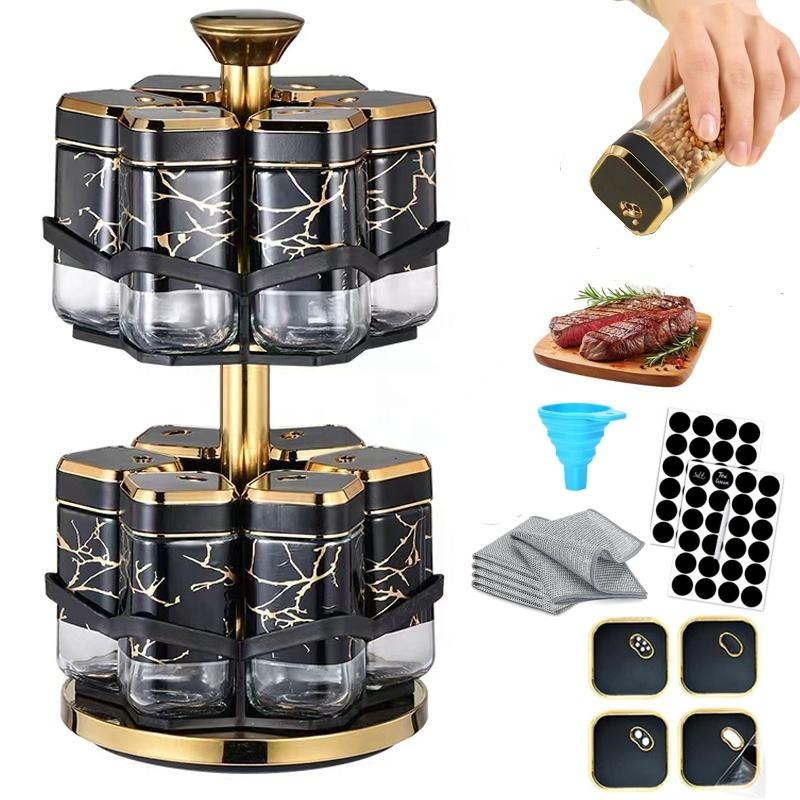 360° Rotating Spice Rack Organ - Herb Keeper Bottle recension och pris