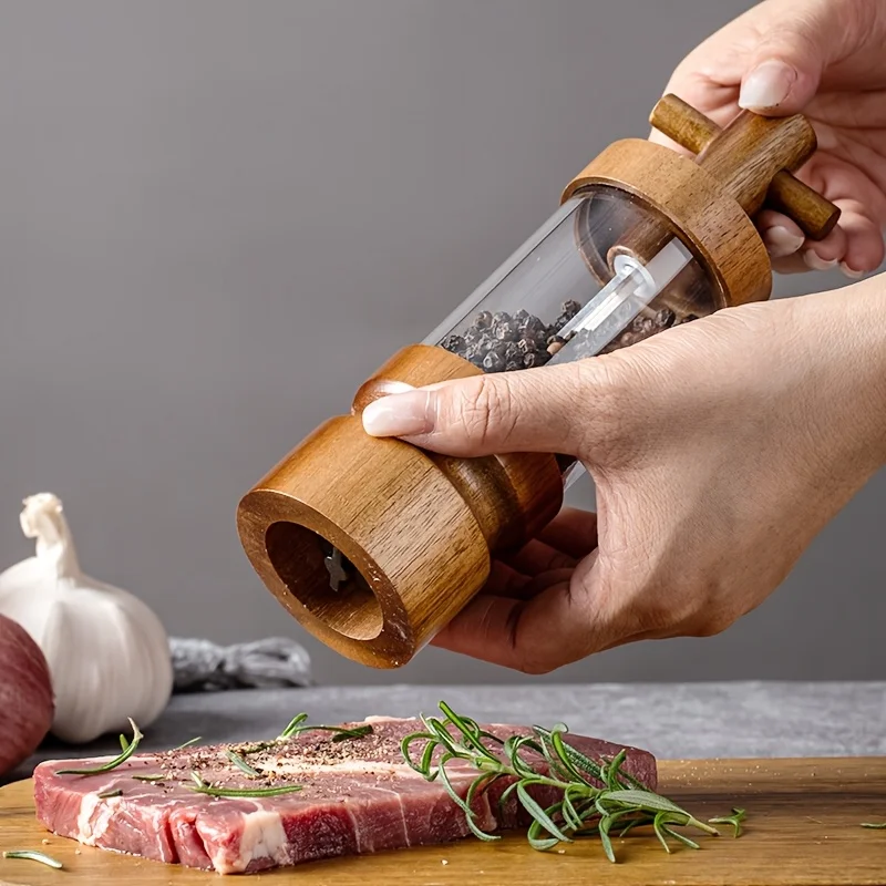 Acacia Wood Manual Black Peppe - Herb Keeper Bottle recension och pris