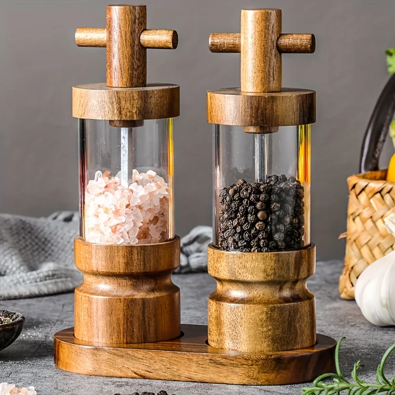 Acacia Wood Manual Black Peppe - Herb Keeper Bottle recension och pris
