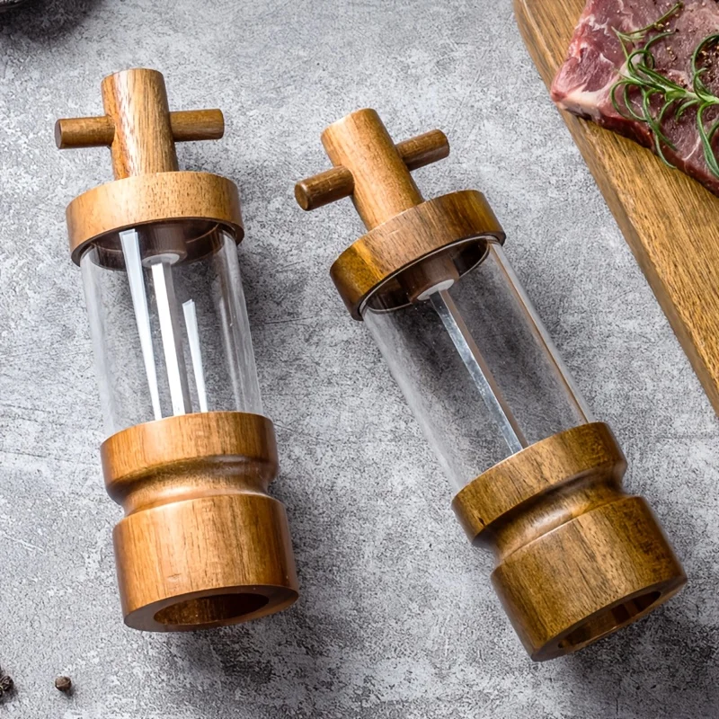 Acacia Wood Manual Black Peppe - Herb Keeper Bottle recension och pris