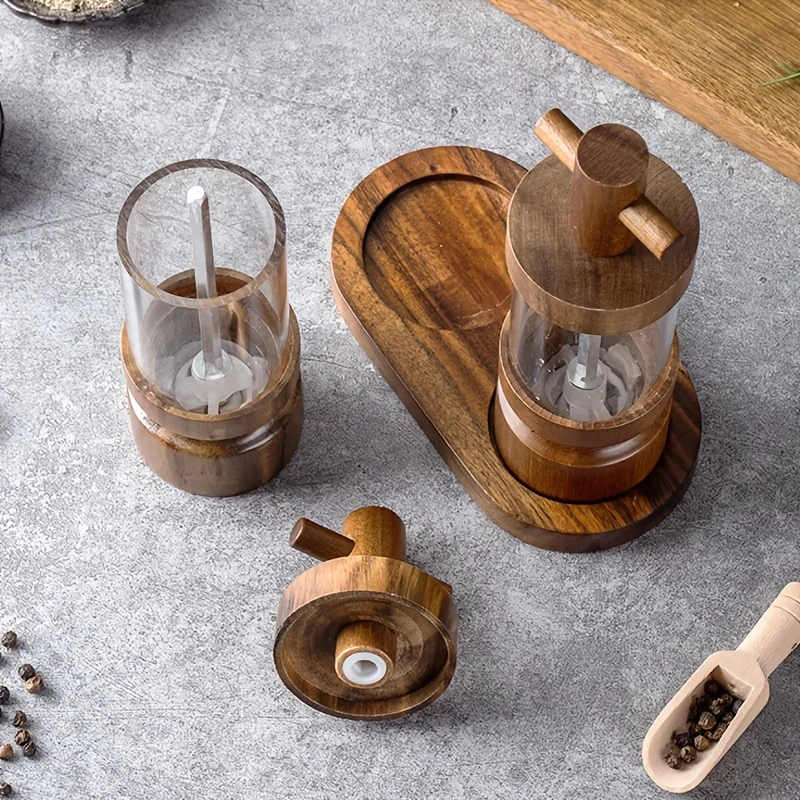 Acacia Wood Manual Black Peppe - Herb Keeper Bottle recension och pris
