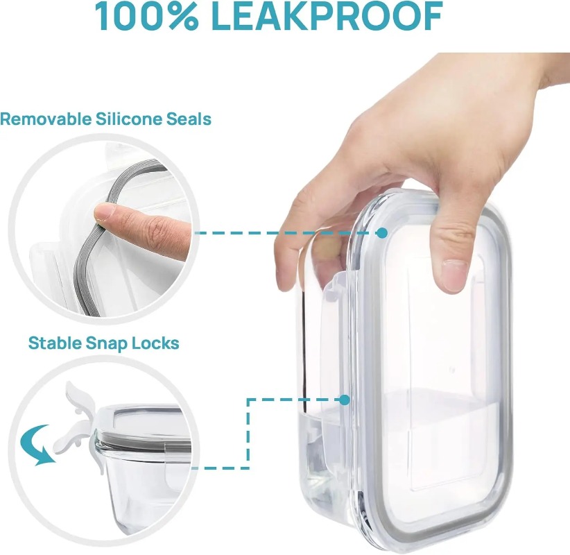 18 Pack Glass Food Storage Con - Meal Prep Kit recension och pris